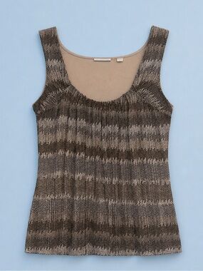 New York & Company Snake Print Sleeveless Tank Size S Brown Beige Stretch Blouse